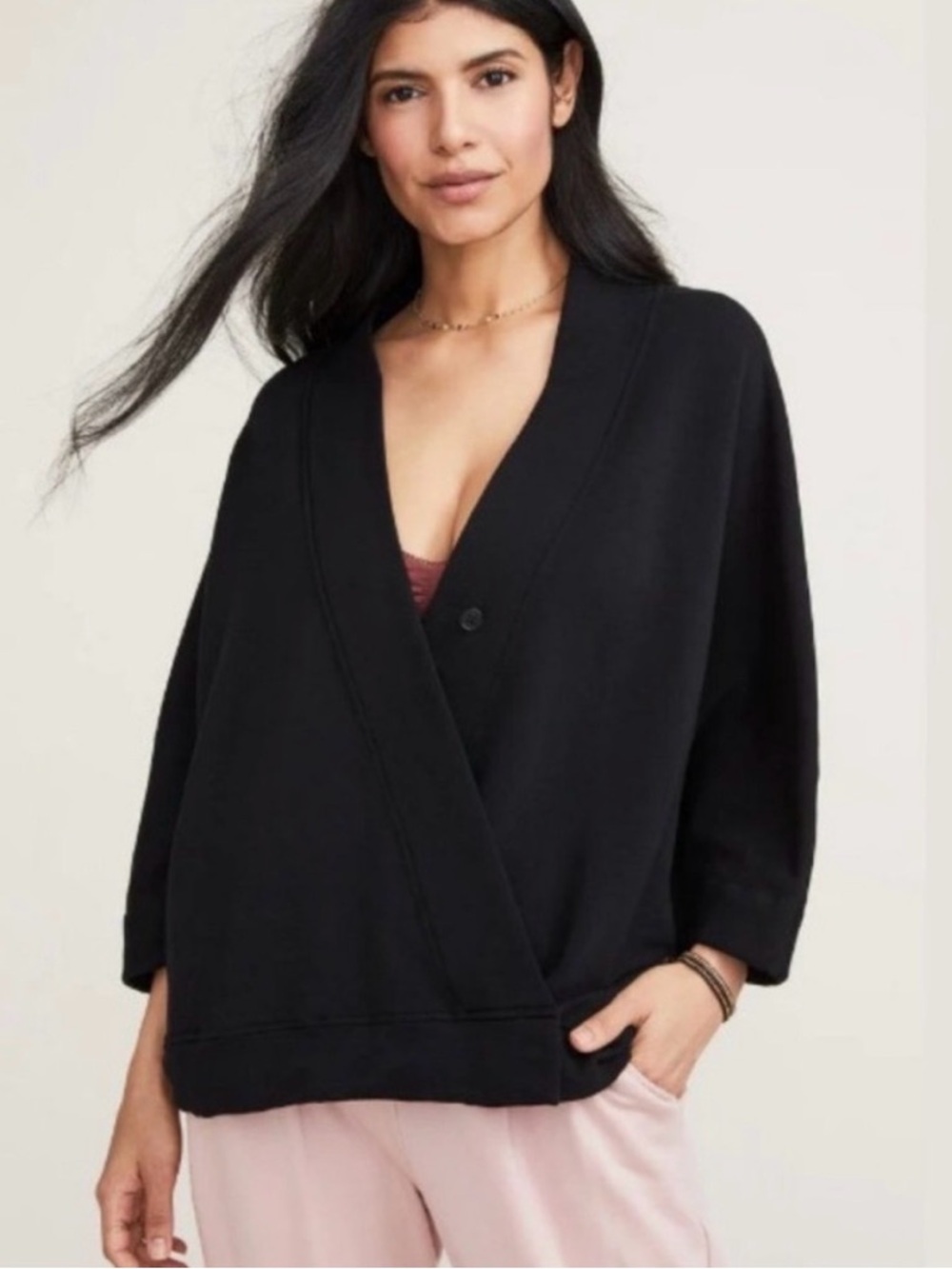 Hatch early days nursing sweater Button-Front Short Sleeve Cardigan size -P